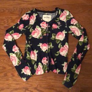 Navy Floral Abercrombie Kids Sweater - XL